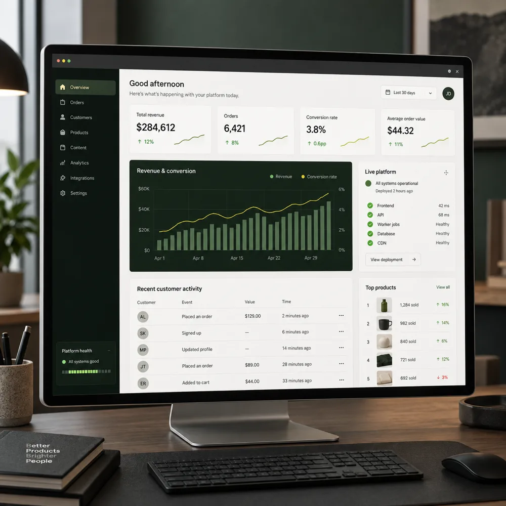 Web platform dashboard