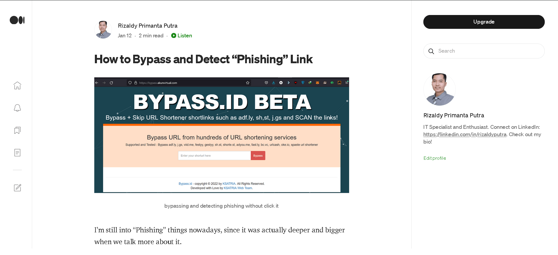 Bypass URL Shortener portfolio project