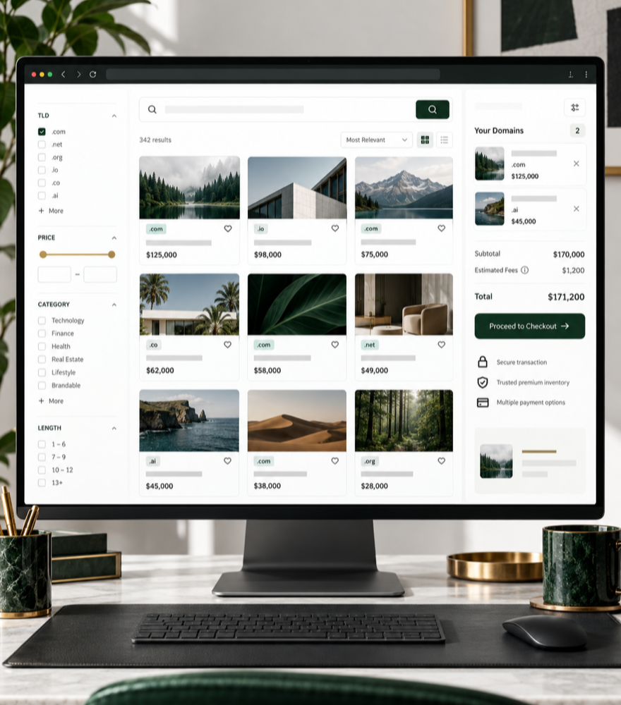 Customer Web ID: Premium Domain Marketplace portfolio project