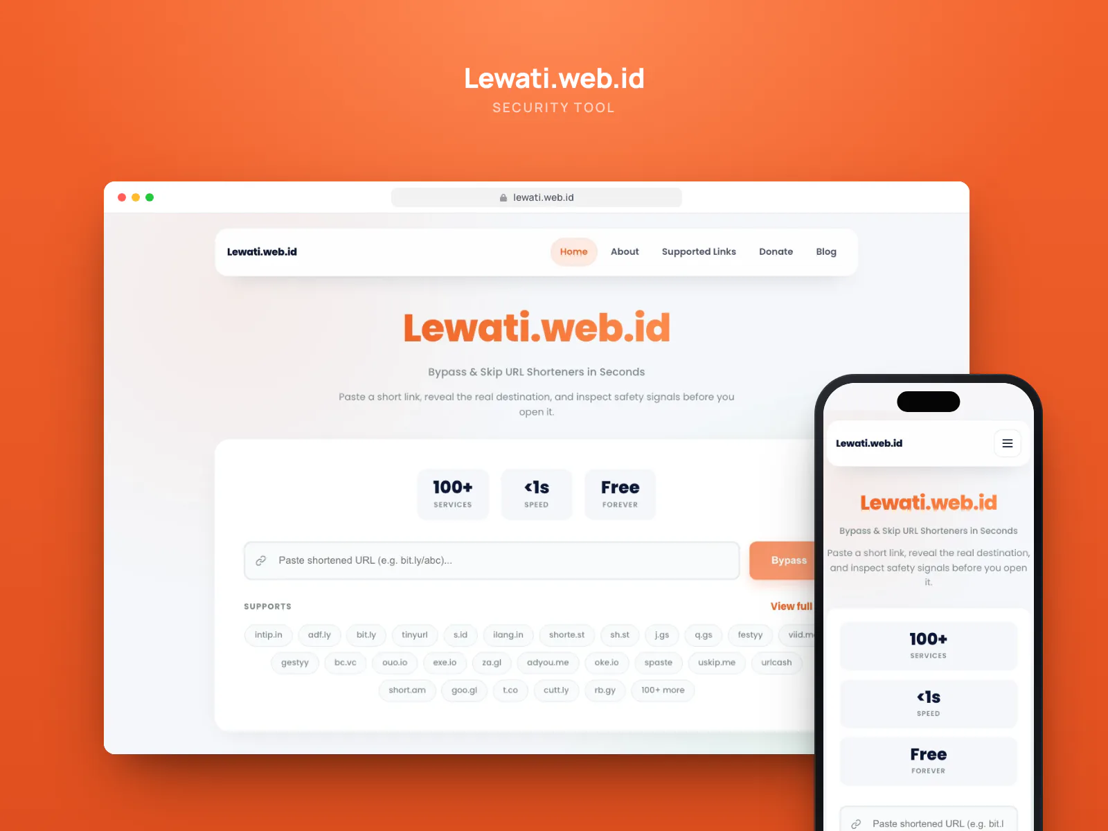 Lewati.web.id: URL Bypass & Safety Checker portfolio project